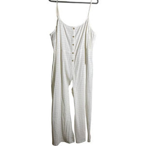 Madewell Plus White Textured Cover-Up Jumpsuit 2X